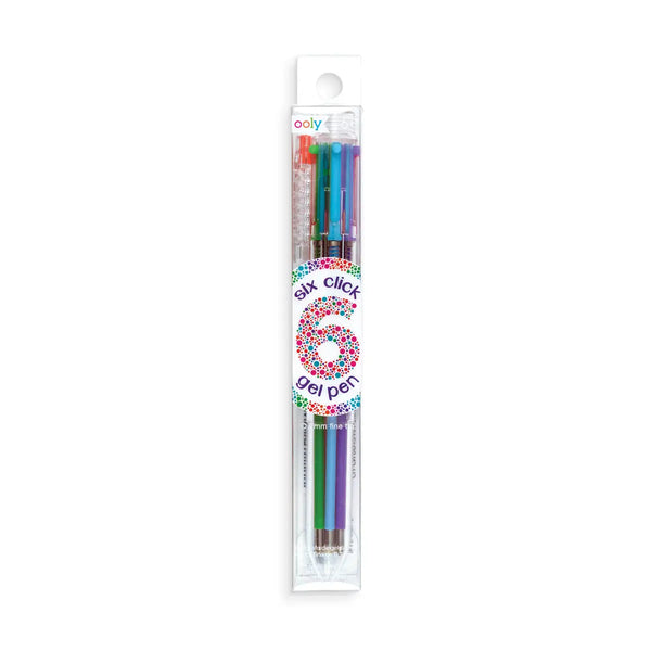 Six Click Colored Gel Pens