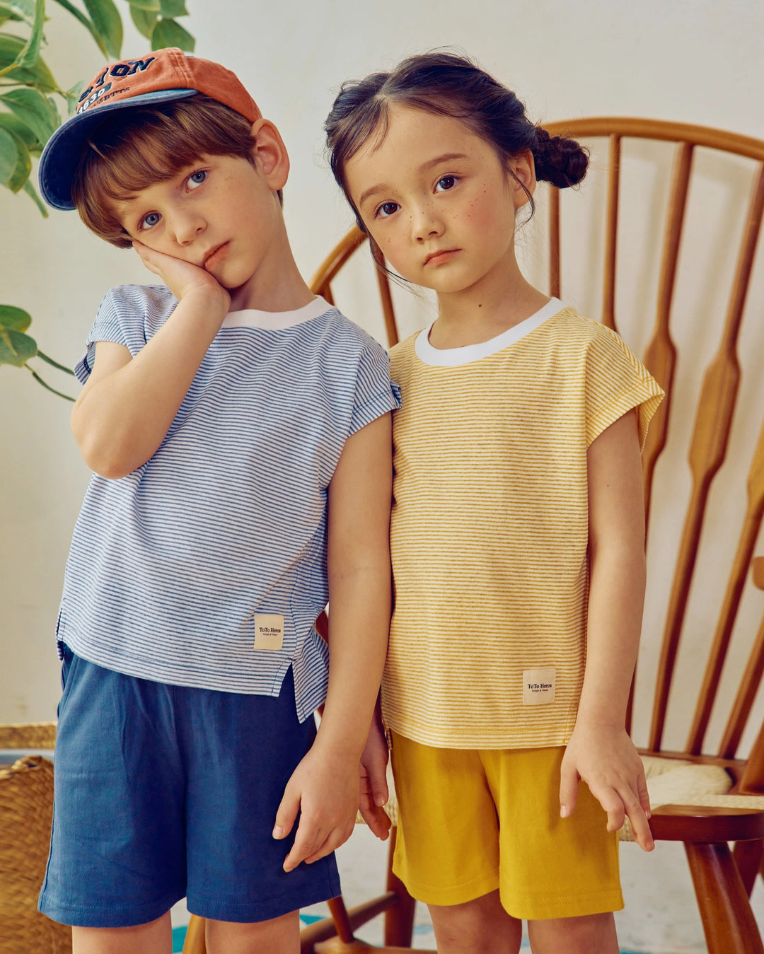 Davin Striped Tee & Solid Shorts Set