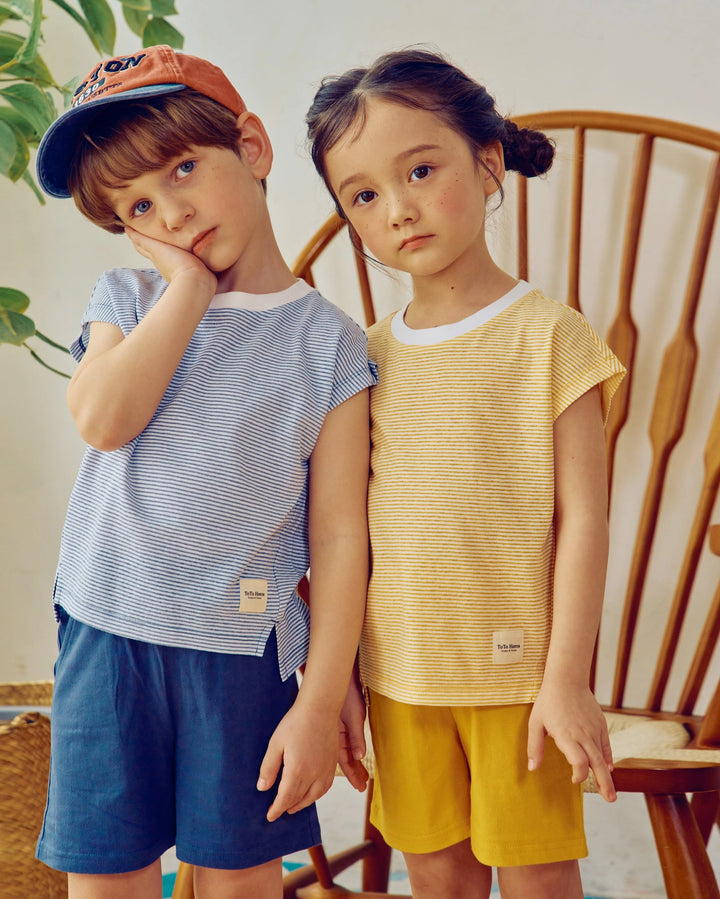 Davin Striped Tee & Solid Shorts Set
