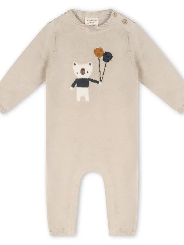 Balloon Bear Organic Sweater Jumpsuit