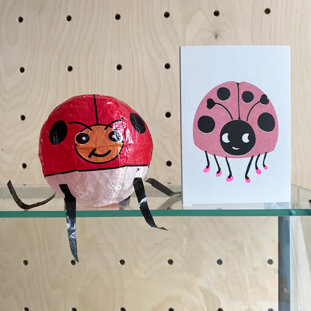 Ladybug Japanese Paper Balloon Card