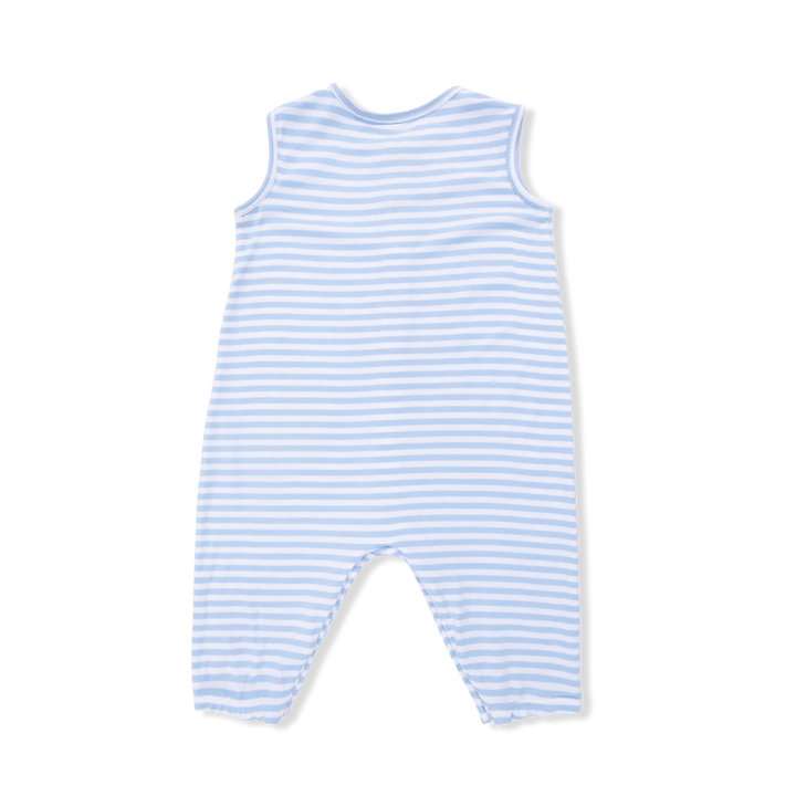 Blue Bubbly Sailboat Stripe Romper