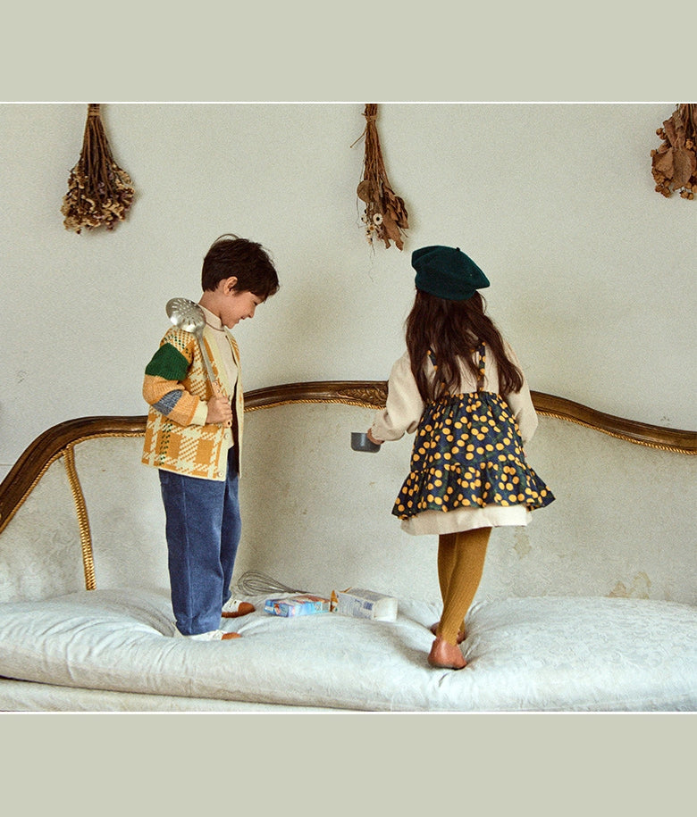 Dorothy Ruffled Neck Dress + Suspender Skirt Set