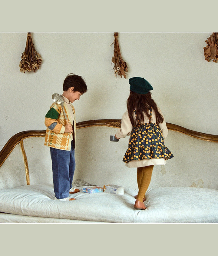 Dorothy Ruffled Neck Dress + Suspender Skirt Set