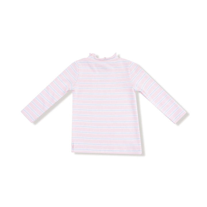 Multi Stripe Pink L/S Mock Turtleneck