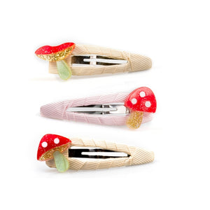 Red Mushroom Covered Snap Clips