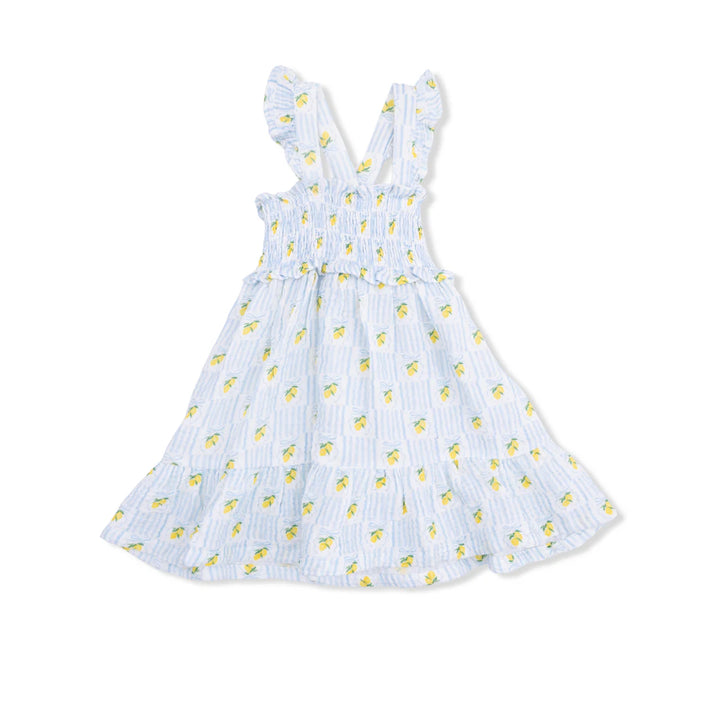 Ivory Lovely Lemons Smocked Ruffle Sundress