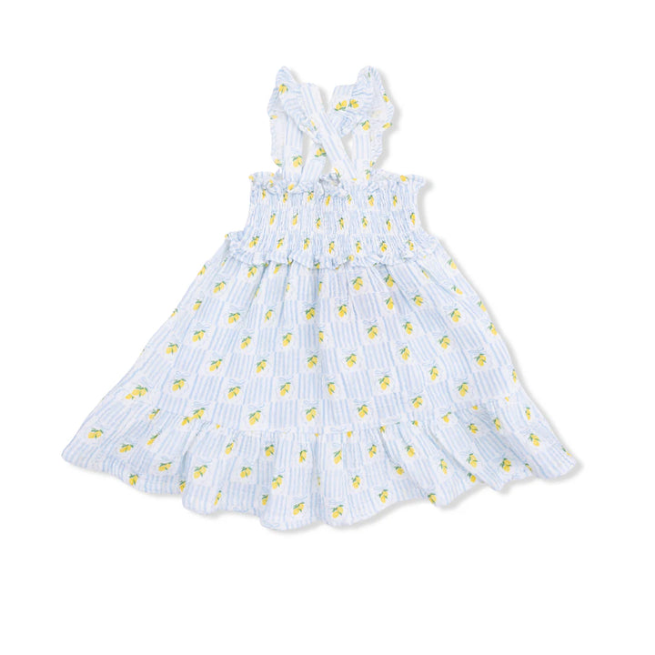 Ivory Lovely Lemons Smocked Ruffle Sundress
