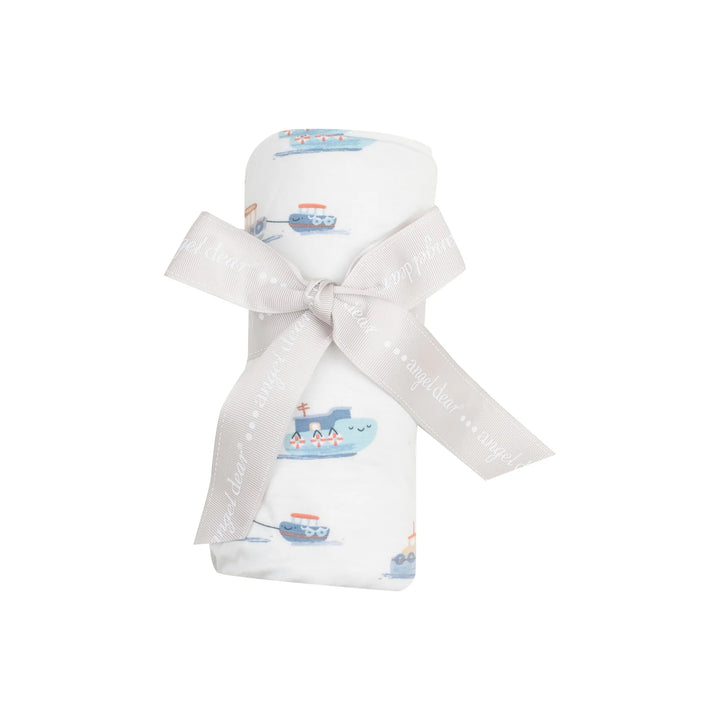 Bubbly Tugboats Swaddle Blanket