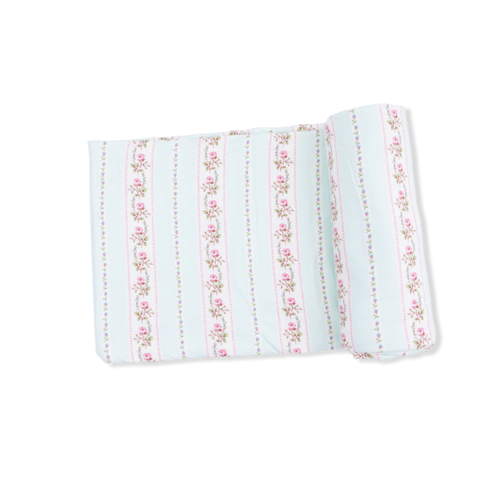Blue Antoinette Stripe Swaddle