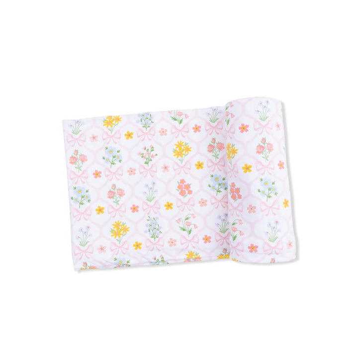 Pink Spring Blooms Bow Trellis Swaddle