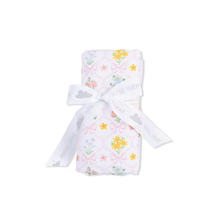 Pink Spring Blooms Bow Trellis Swaddle