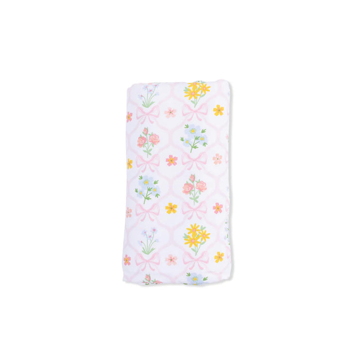 Pink Spring Blooms Bow Trellis Swaddle