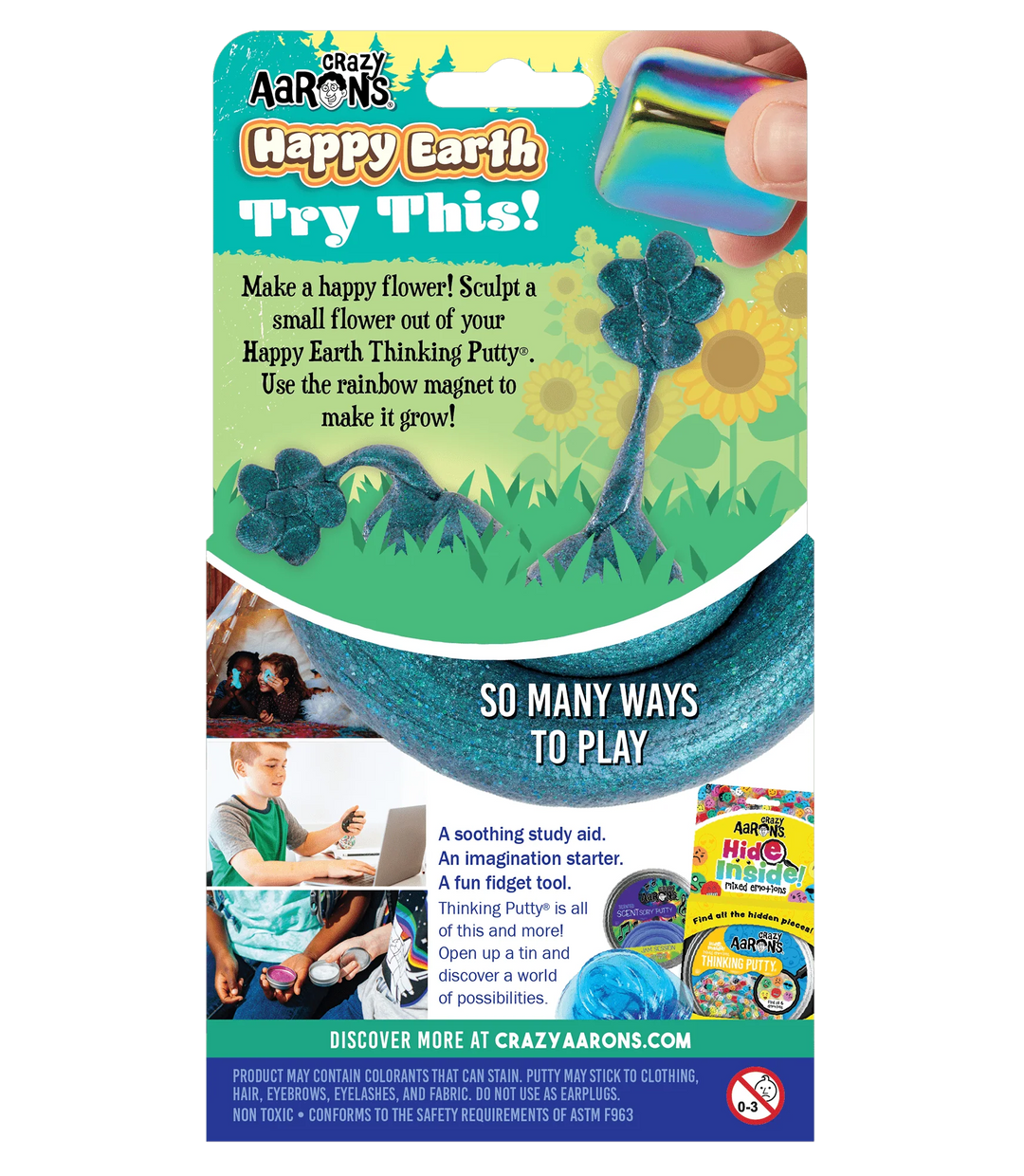 Happy Earth Magnetic Storms 4" Thinking Putty Tin