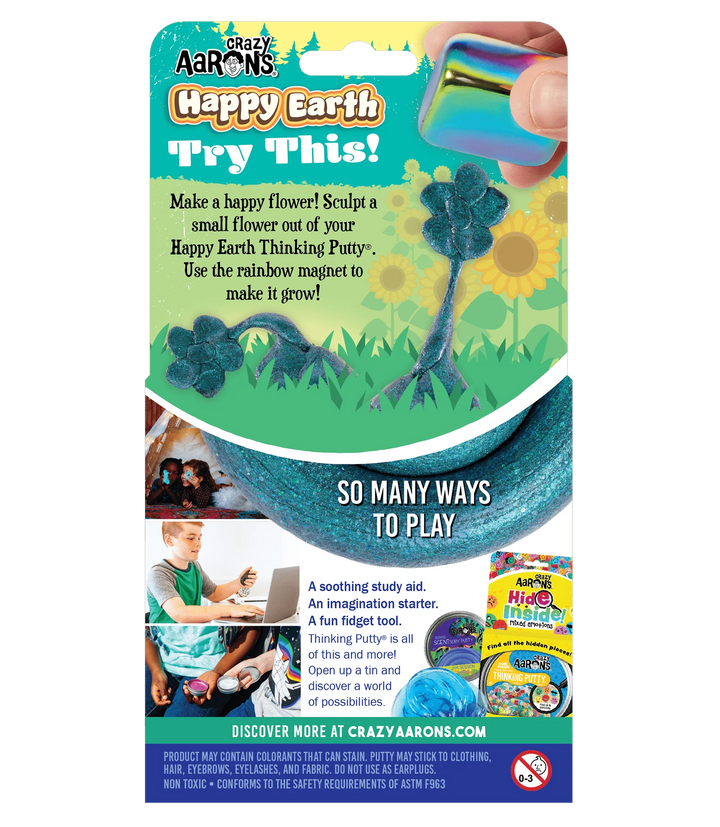 Happy Earth Magnetic Storms 4" Thinking Putty Tin