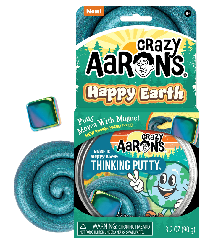 Happy Earth Magnetic Storms 4" Thinking Putty Tin