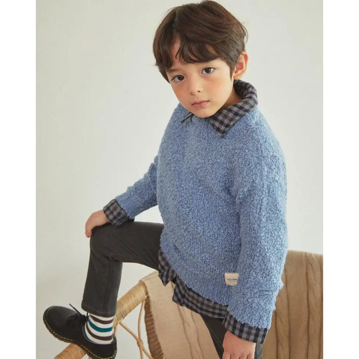 Navy Nick Checkered Fleece Lined Wool Shirt