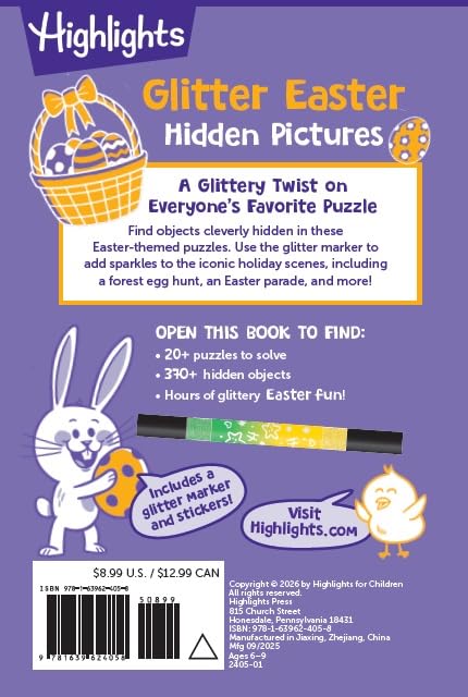 Glitter Easter Hiddn Pictures Puzzles