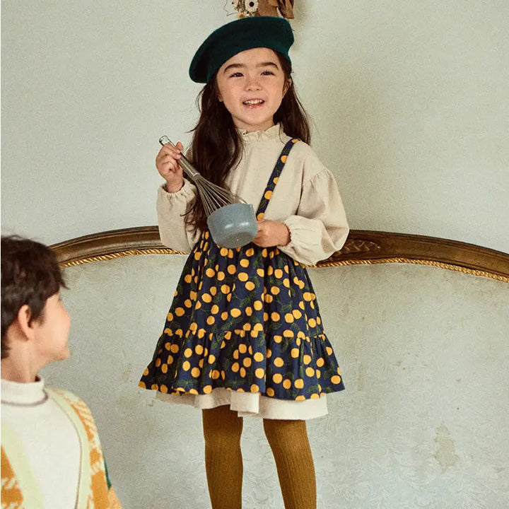 Dorothy Ruffled Neck Dress + Suspender Skirt Set