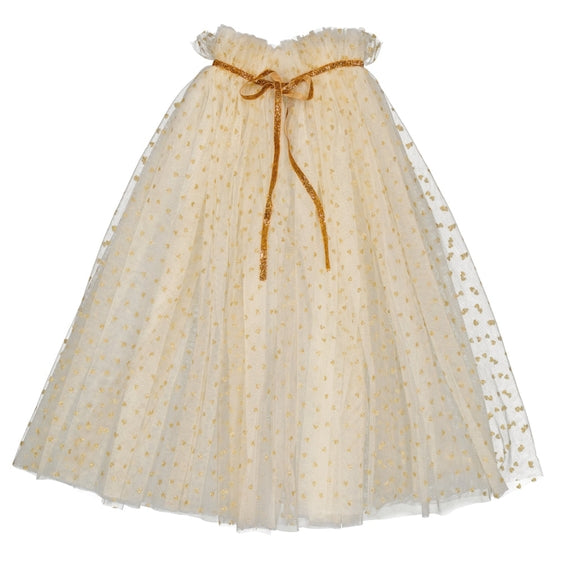Gold Hearts Tulle Cape