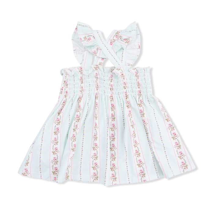Blue Antoinette Stripe Smocked Top + Bloomer Set