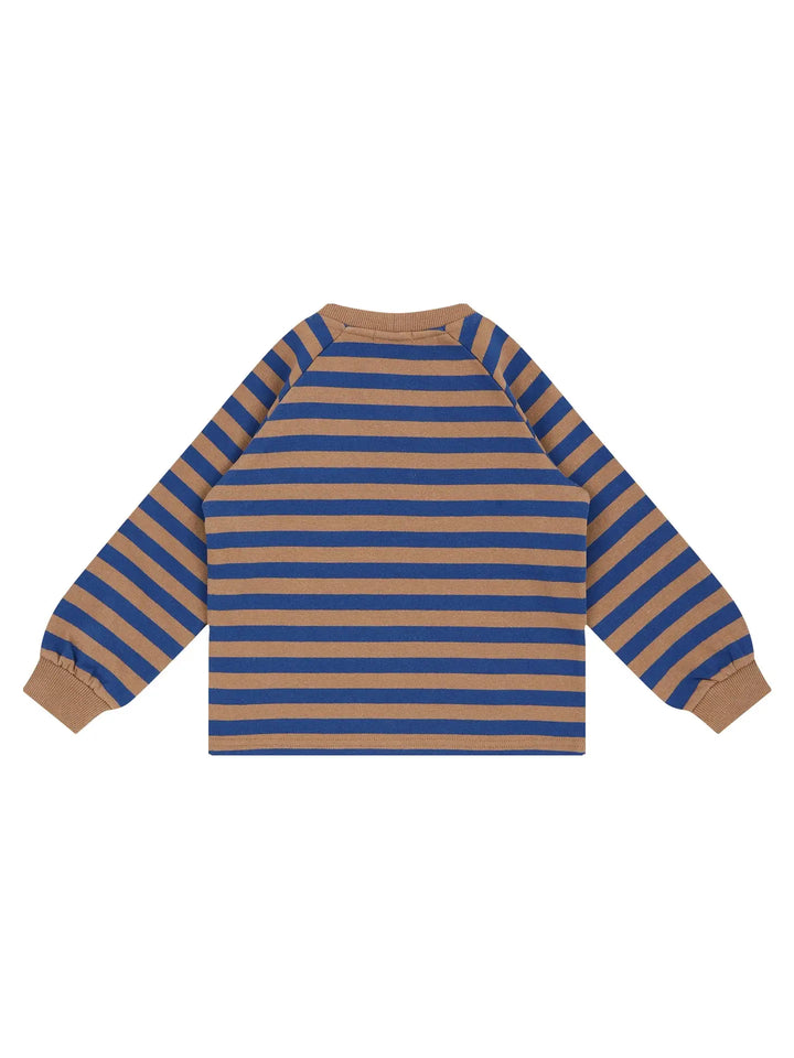 Take It Easy Patch Fleeced Striped Pullover