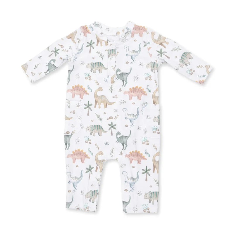 Uni Romper - Beige Sweet Baby Dinos