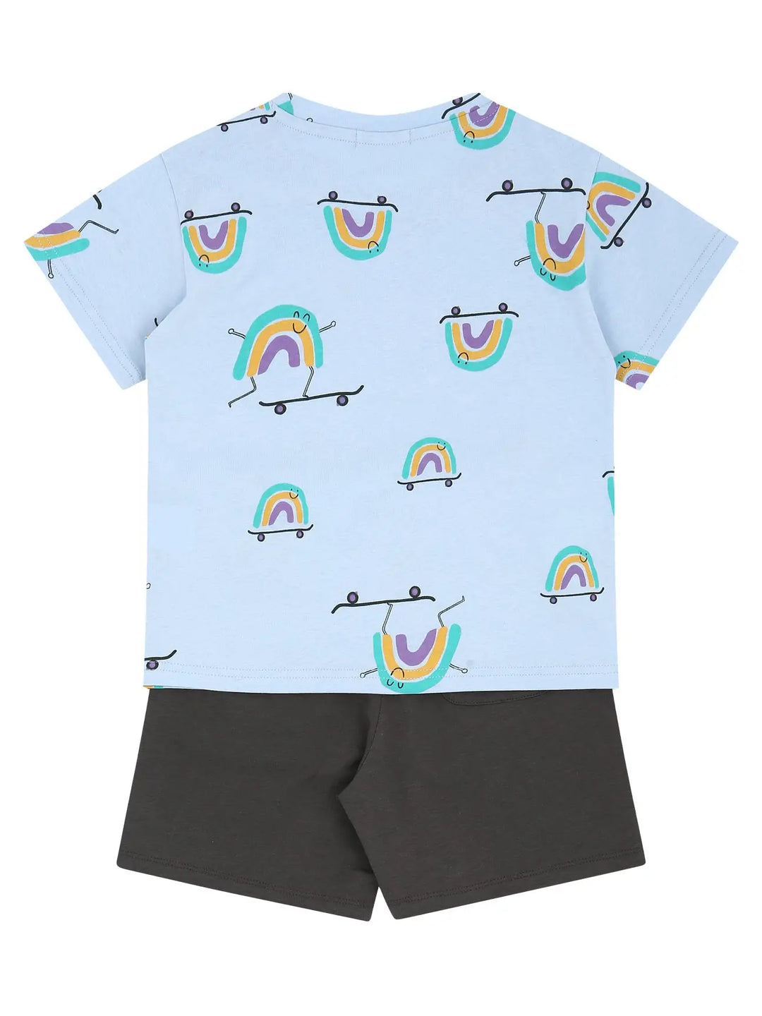 Rainbow Print Tee & Shorts Set