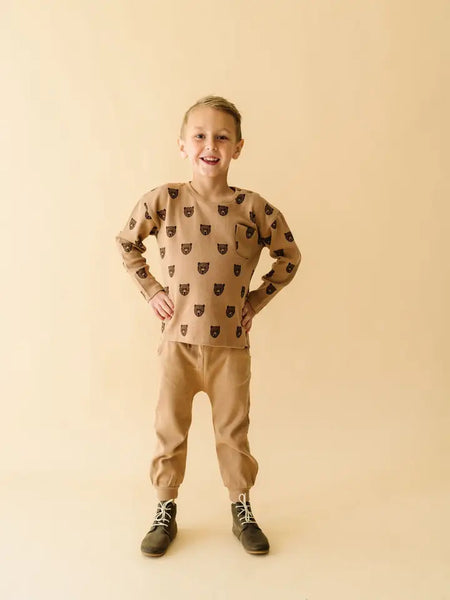 Wild Bear L/S Organic Tee+Pant Set