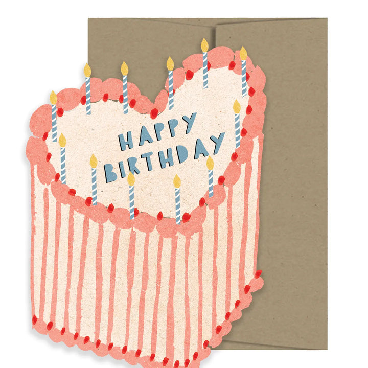 Heart Cake Birthday Card