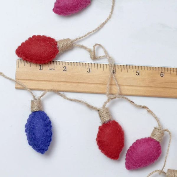 Vintage Christmas Lights Felt Garland