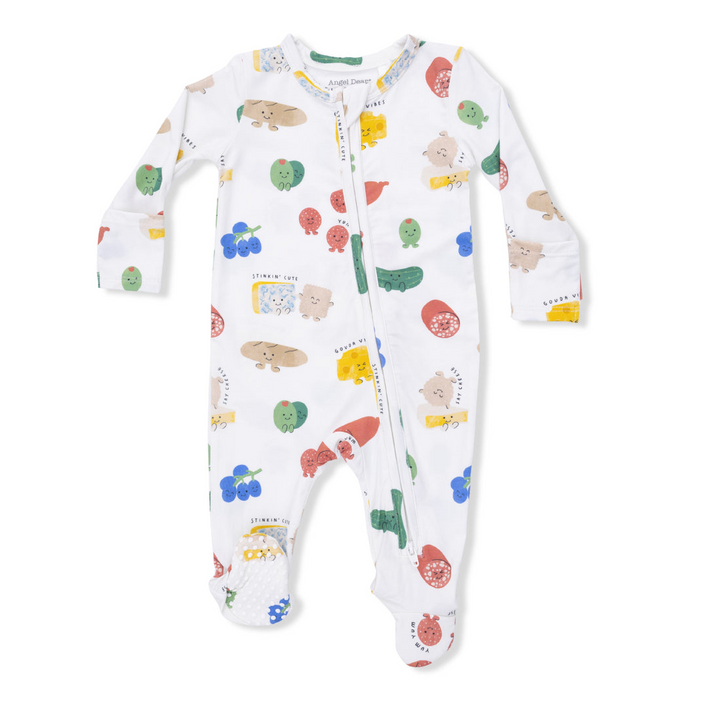 Ivory Charcuterie Cuties 2-Way Zipper Footie