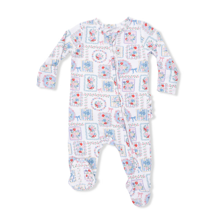 Pink Julep's Floral Patchwork 2-Way Zipper Footie