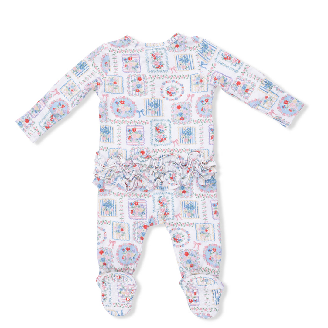 Pink Julep's Floral Patchwork 2-Way Zipper Footie