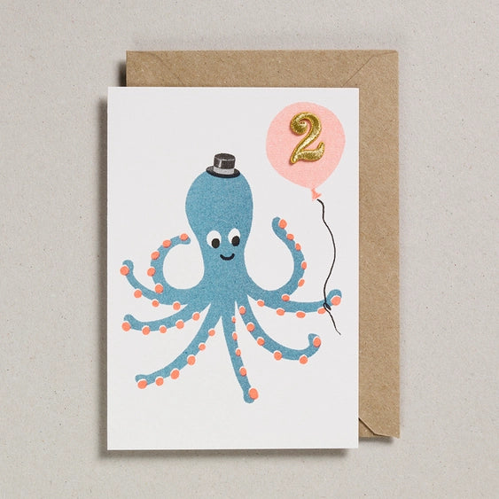 Octopus Age 2 Birthday Card