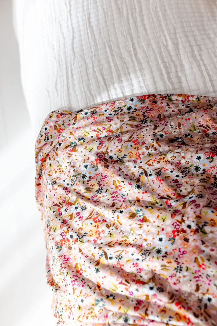 Mauve Wildflower Penelope Swaddle Blanket