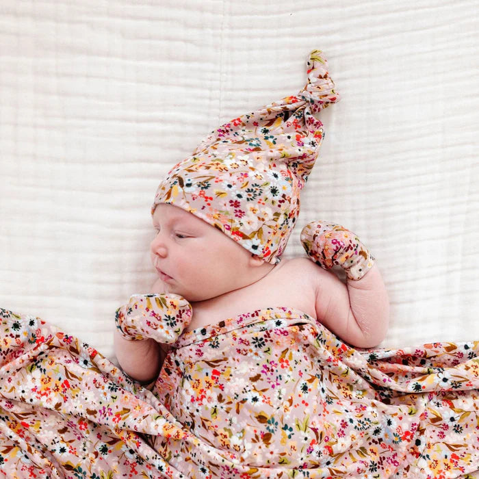 Mauve Wildflower Penelope Top Knot Hat