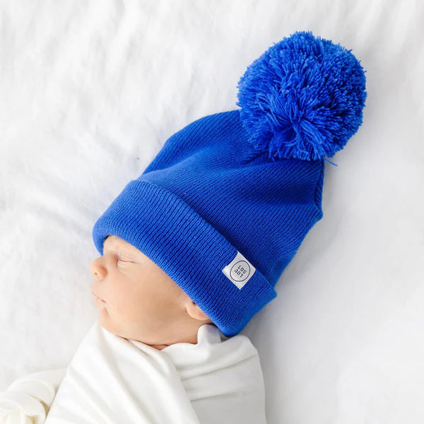 Cobalt Blue Beanie with Pom