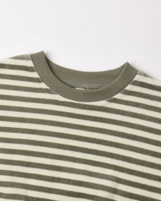 Velour Relaxed Sweatshirt - Spruce Stripe