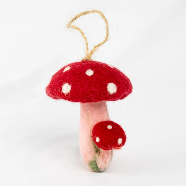 Spotted Mushroom Felt Ornament