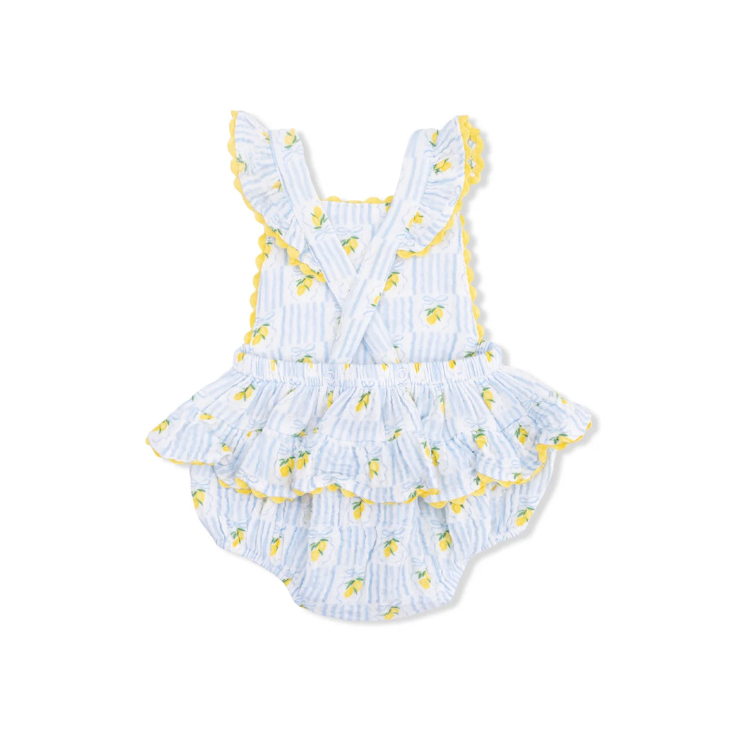 Ivory Lovely Lemons Ric Rac Ruffle Sunsuit
