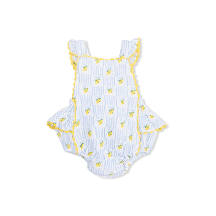 Ivory Lovely Lemons Ric Rac Ruffle Sunsuit