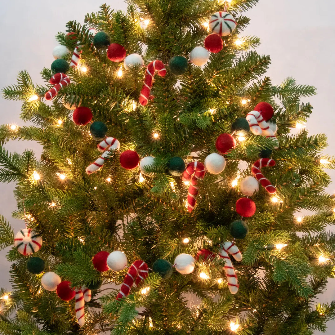 Candy Cane Felt Christmas Garland