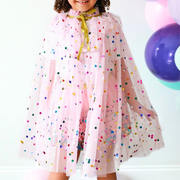 Pink Tulle Confetti Cape