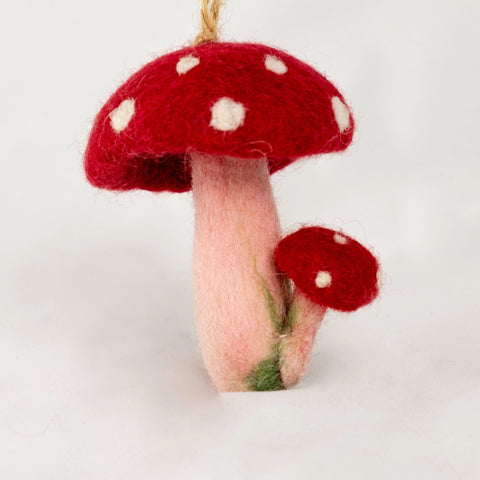 Spotted Mushroom Felt Ornament