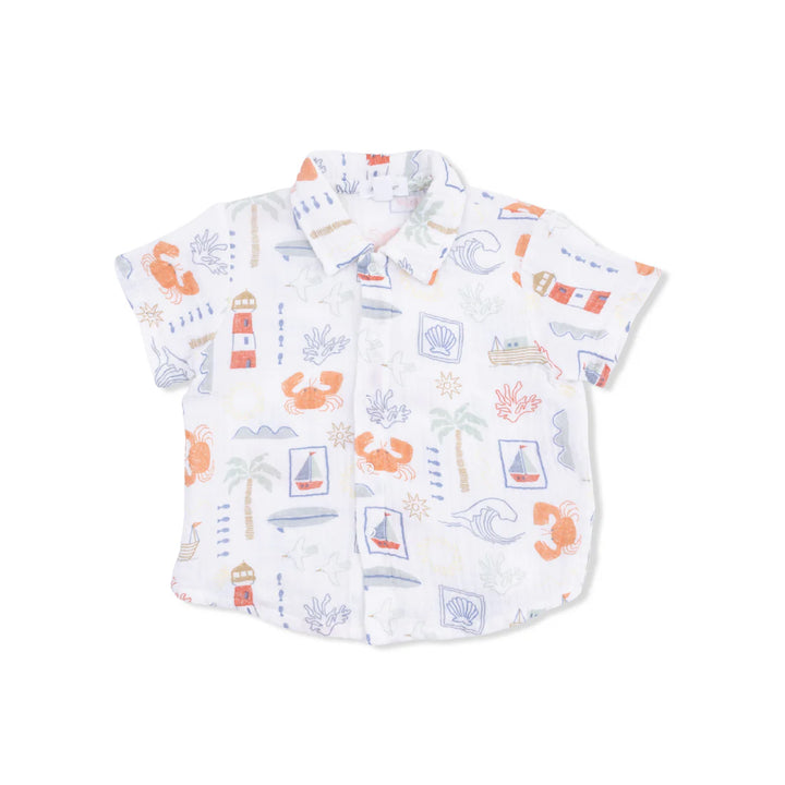 Club Mediterranean Polo Button Up w/ Casual Short