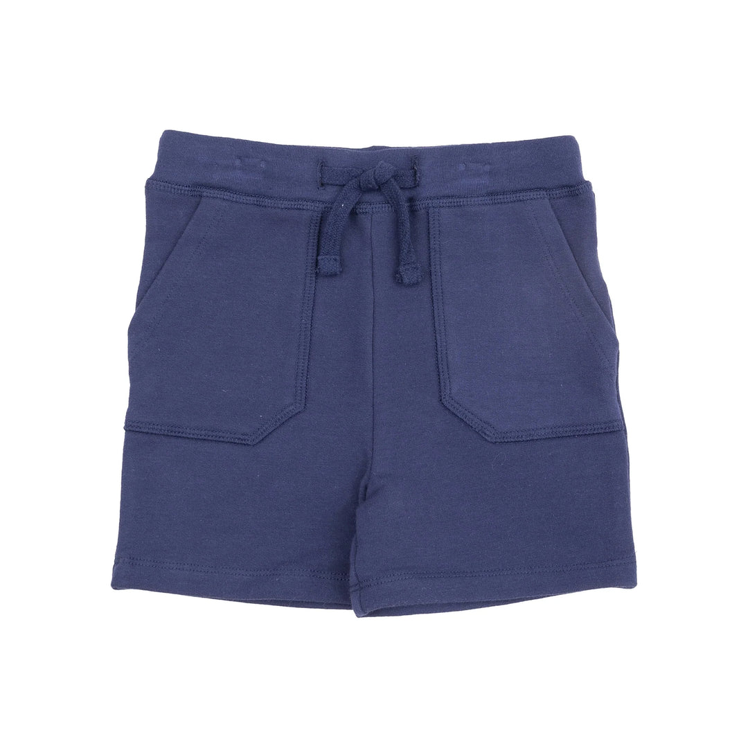 Navy Gingham Top + Navy French Terry Short Set