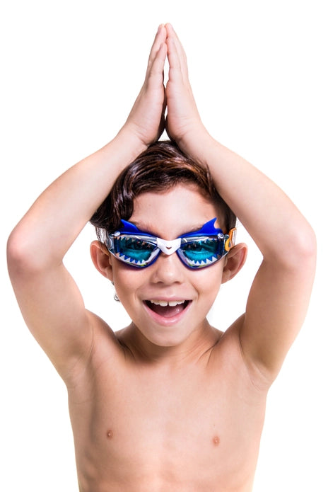 Dark Blue Jaws Jr Kid Swim Goggles 6+