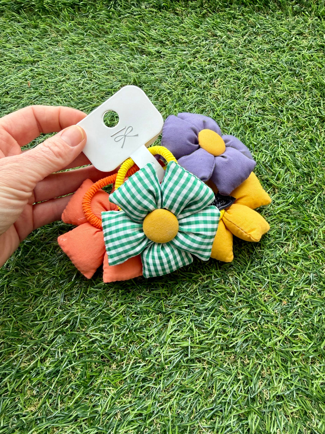 Plush Flower Hair Ties S/4