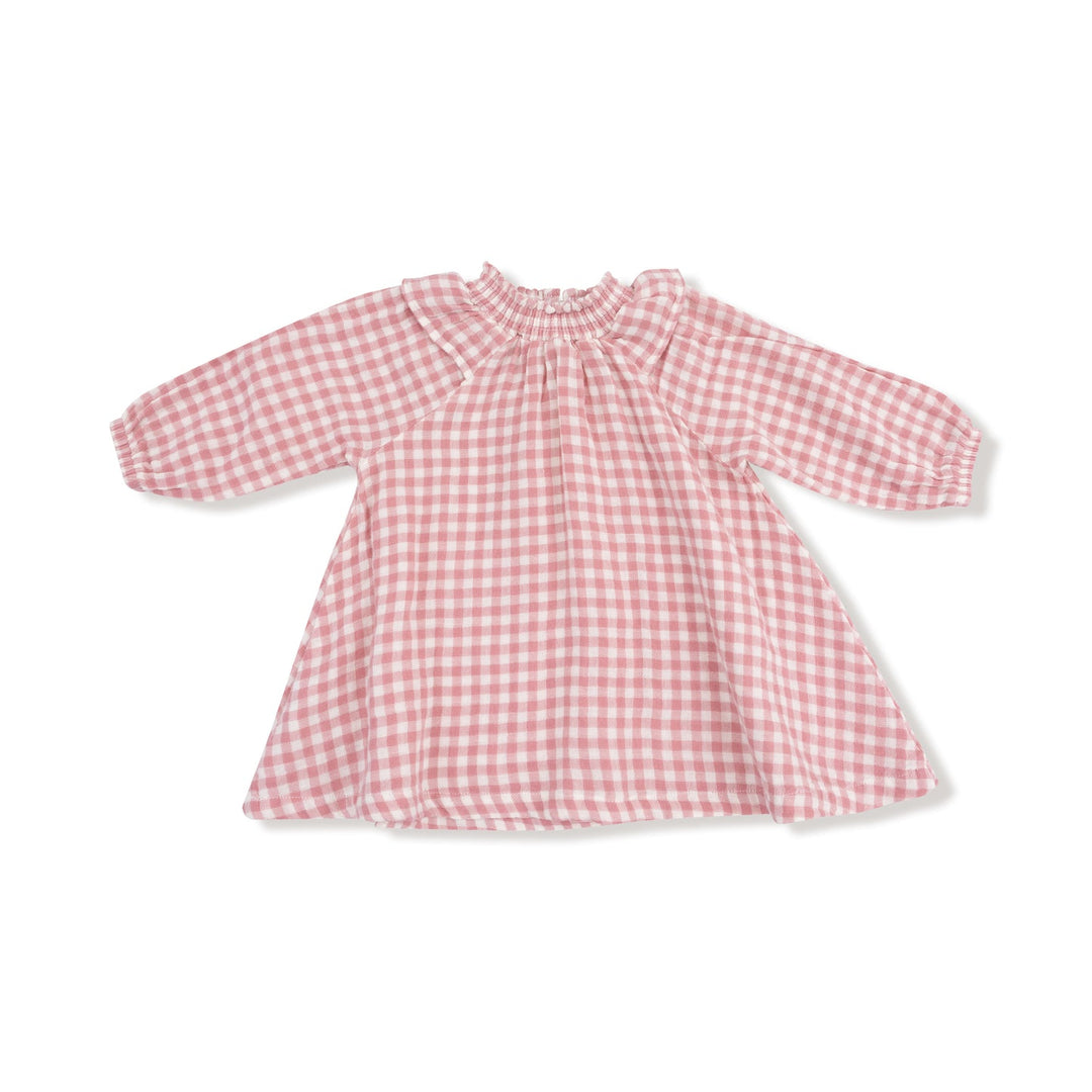 Rose Pink Plaid Smocked Ruffle Dress + Diaper Cover